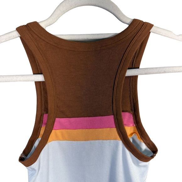 Sun-deh Ribbed Colorblock Cropped Tank Top Size XS Minimalist Neutral Y2K - Picture 10 of 11